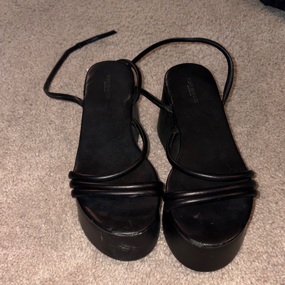 Tory Sandal Black Platform Sandals - Picture 3 of 5